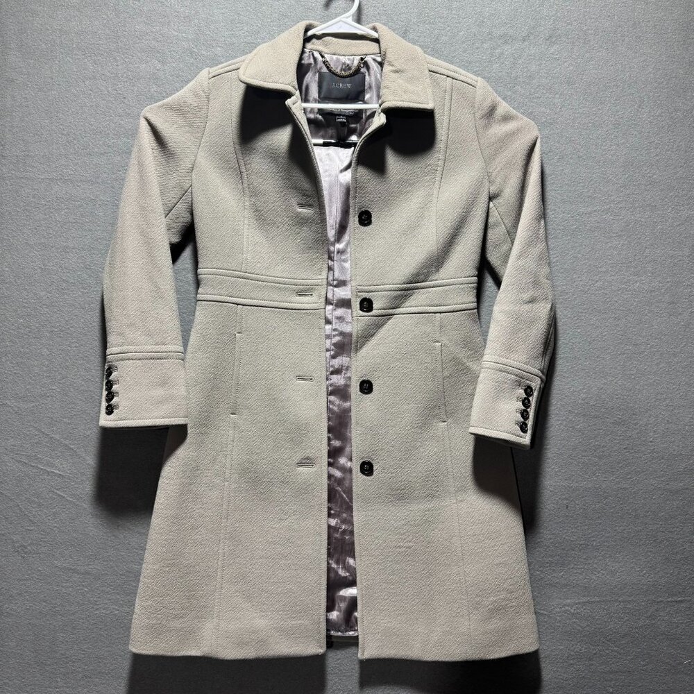 J.Crew Double Cloth Wool Coat Brown Tan Women’s Size 6 Thinsulate